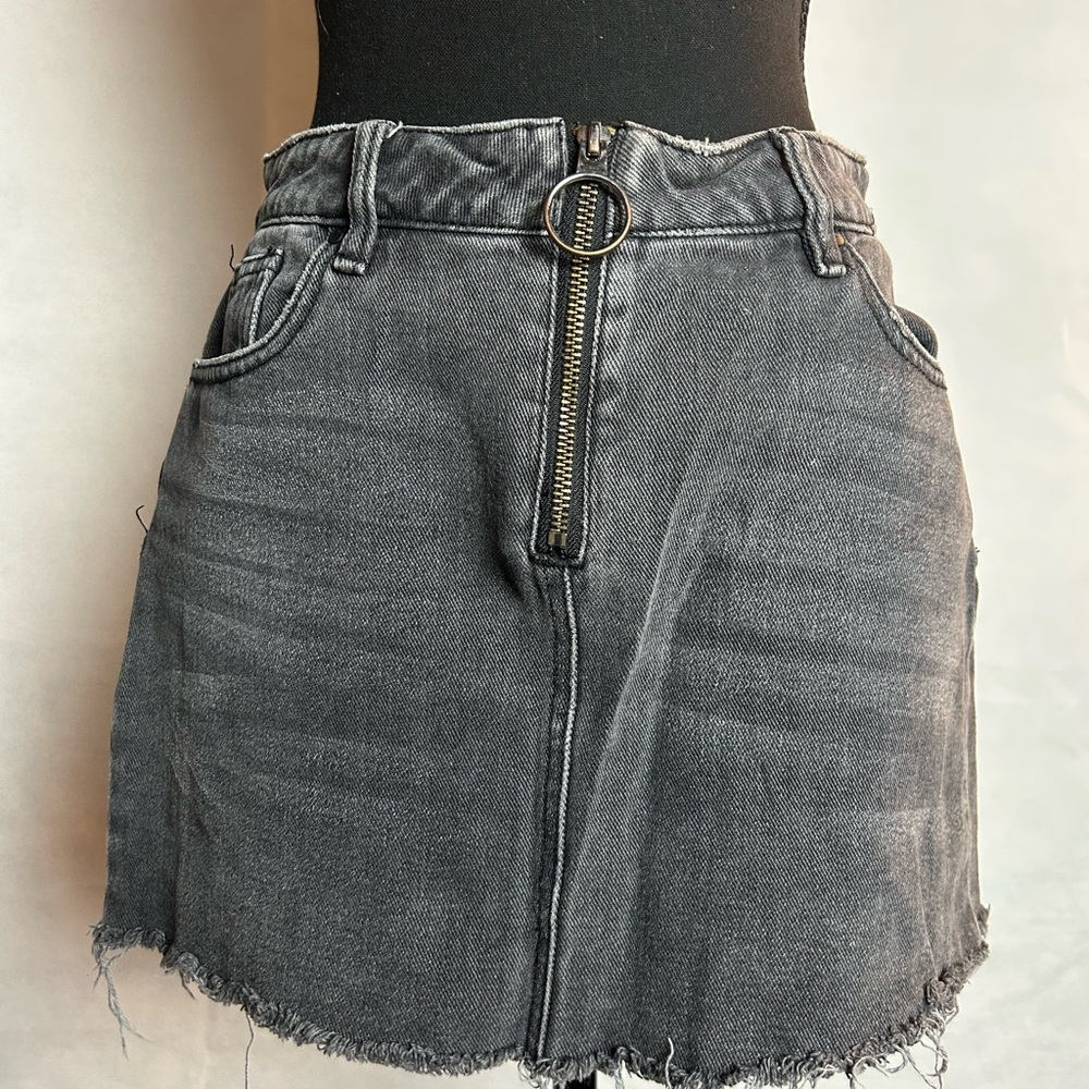 PacSun Charcoal Denim Mini Skirt